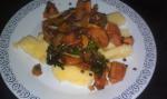 American Sauteed Lentils and Spinach over Polenta Appetizer