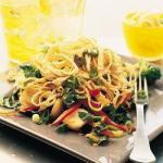 Chinese Pasta Salad with Omelets and Pak Choi recipe