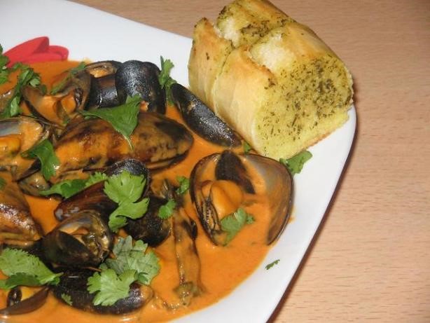 American Spicy Coconut Mussels Dinner