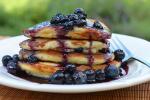American Blueberry Buttermilk Pancakes with Blueberry Maple Syrup  Once Upon a Chef Breakfast