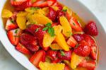 Strawberries and Oranges with Citrusbrown Sugar Syrup and Fresh Mint recipe