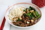 American Stirfried Beef Broccoli and Cashews With Egg Noodles Recipe Appetizer
