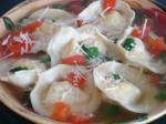 American Homemade Tortellini in Broth Dinner