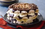 American Hazelnut Pavlova Chocolate And Banana Stack Recipe Dessert