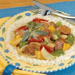 American Savory Sausage and Peppers Dinner