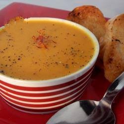 American Carrot Soup with Saffron Appetizer