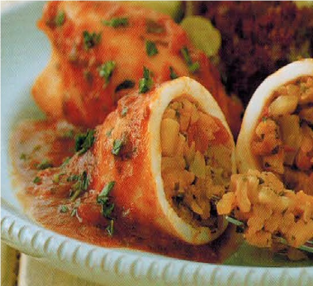 Canadian Rice-stuffed Squid Appetizer