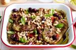 American Lamb Tray Bake With Pesto Tomatoes and Olives Recipe Dinner