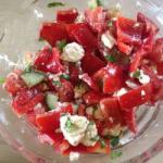 American Themed Greek Salad with Sheep Cheese Appetizer