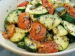 American Sauteed Zucchini With Cherry Tomatoes Garlic and Basil Appetizer