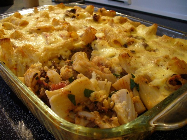 American Meat and Macaroni Pie  Pastitsio Appetizer