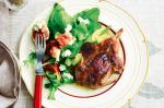 American Chargrilled Quail With Figs Rocket Ricotta And Mint Recipe Appetizer