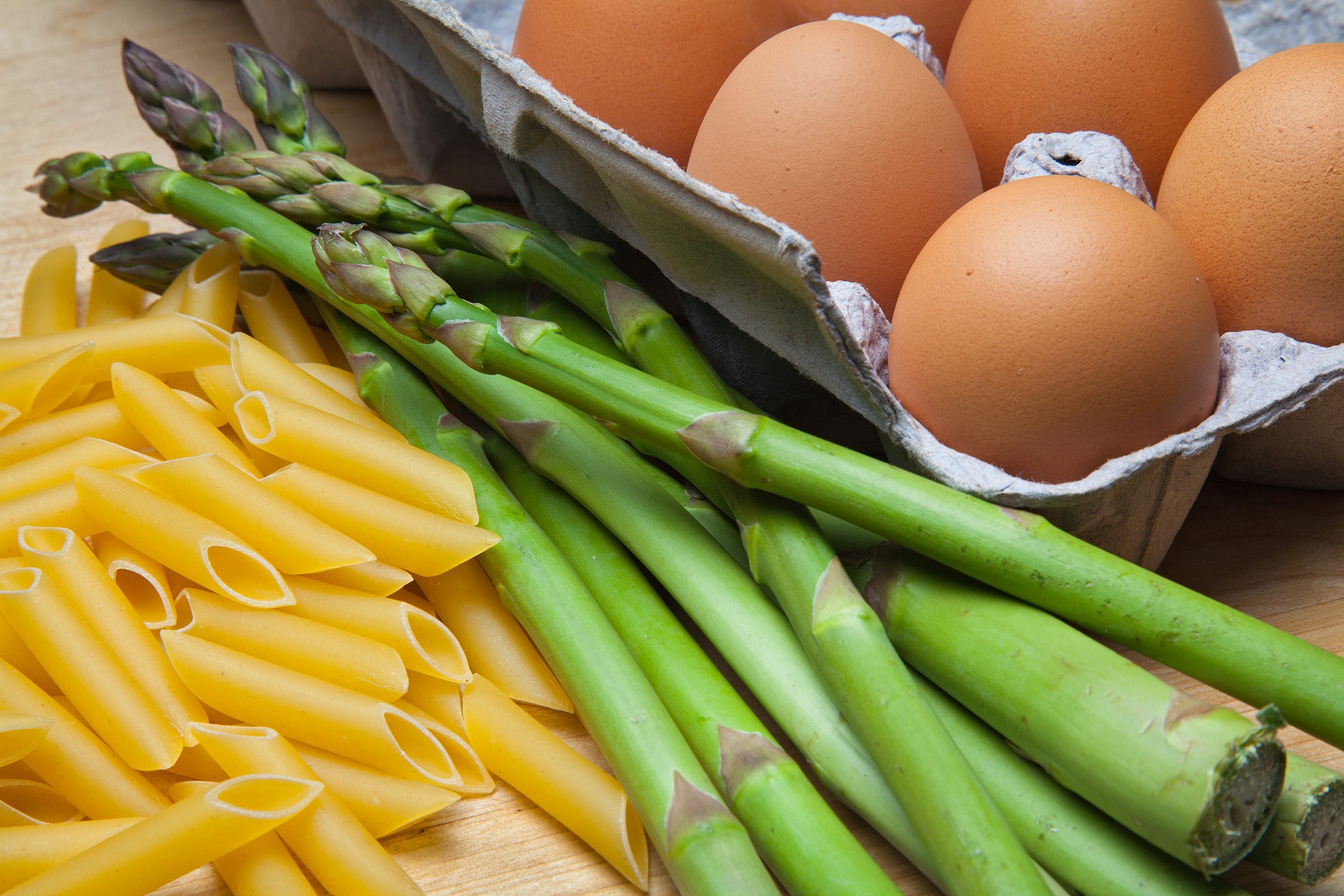 American Penne With Asparagus Carbonara Recipe Appetizer