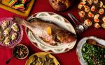 American Whole Roasted Fish With Wild Mushrooms Recipe Appetizer