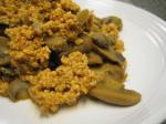 American Scrambled Eggs with Spiced Mushrooms Appetizer