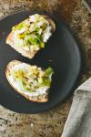 American Melted Leek and Ricotta Tartine Appetizer