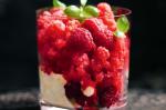 American Raspberry And Basil Granita Cups Recipe Dessert
