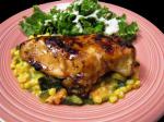 American Pepper Jelly Glazed Chicken With Corn and Zucchini Dinner
