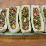 British Zucchini Stuffed with Ham and Peas and Gorgonzola Appetizer