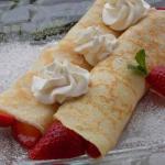 Italian Crepes with Strawberries Breakfast