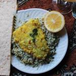 Iranian/Persian Polo Sabzi Will Mahi rice with Herbs and Fish of the Persian New Year Appetizer