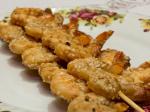 Australian Sesame Prawn shrimp Skewers Dinner