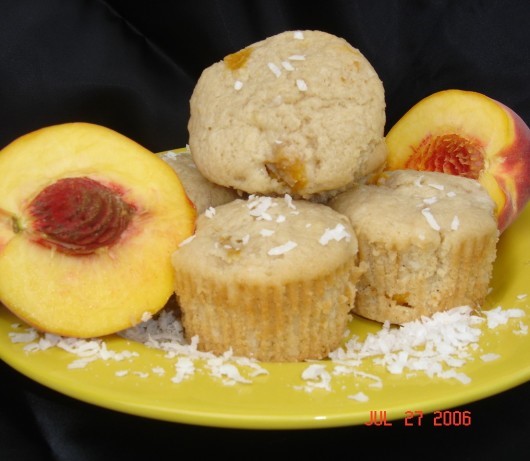 American Coconut Peach Muffins Dessert