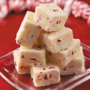 American White Chocolate Peppermint Fudge Dessert