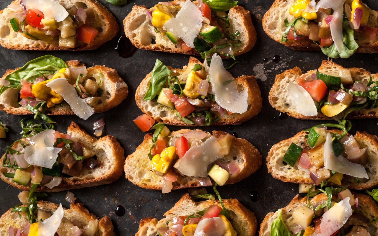 American Ratatouille Crostini with Pecorino Recipe Appetizer