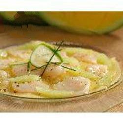 American Carpaccio of Scallops with Oogmeloen Appetizer