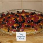 British Brioche Pudding with Blueberries and Raspberries Dessert