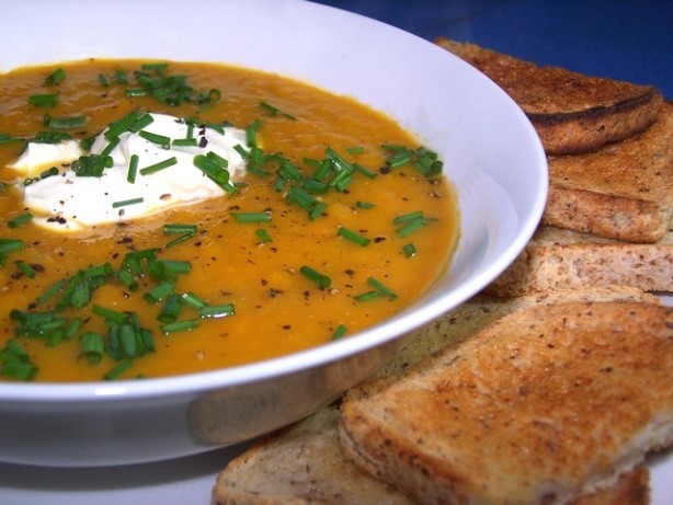 Australian Roasted Pumpkin Soup With Roasted Garlic Appetizer