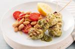 American Pesto Fish Skewers With Bean and Tomato Salad Recipe Appetizer