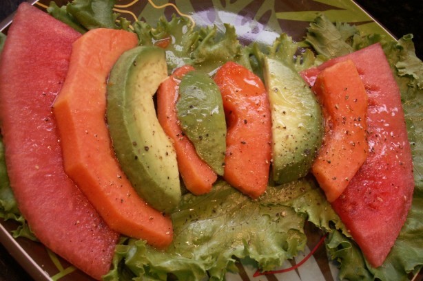 Mexican Mexican Watermelon  Papaya Salad With Tequila Vinaigrette Appetizer