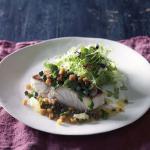 British Panroasted Kingfish With Lemon Caper and Crouton Butter Sauce Dinner