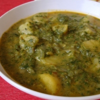 Pakistani Curried Spinach Potato Soup Soup
