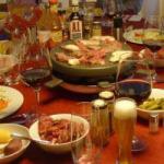 American Fondue with Marinated Meat Appetizer