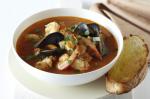 American Mediterranean Seafood Soup With Garlic Toasts Recipe Appetizer