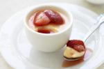 American White Chocolate Panna Cotta With Stewed Strawberries Recipe Dessert