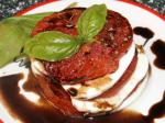 American Roasted Tomato and Mozzarella Salad With Balsamic Reduction Appetizer