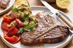 Australian Barbecued Tbone Steaks And Capsicums With Avocado Salsa Recipe Dinner