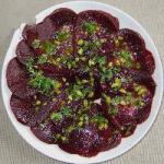 American Carpaccio of Beet Bearings with Pistachios Appetizer
