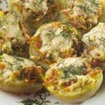 Australian Potato Halves Toasted with Vegetables Appetizer