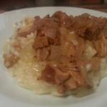 American Risotto with Girolles Mushrooms in Sauce to the Whisky Appetizer