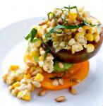 American Creamed Corn with Gorgonzola Tomatoes and Pine Nuts Recipe Appetizer