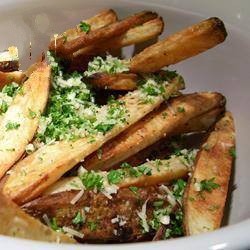 French French Fries in the Oven with Parmesan Cheese and Basil Appetizer