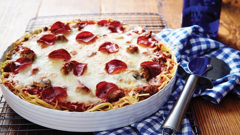 Italian Pizza Spaghetti Casserole 2 Dinner