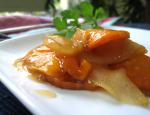 British Maple Glazed Apple and Sweet Potato Gratin Dessert