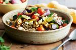 American Quinoa Salad With Chickpeas Roasted Eggplant And Feta Recipe Appetizer