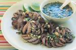 Grilled Octopus With Sweet Lime and Cashew Dipping Sauce Recipe recipe